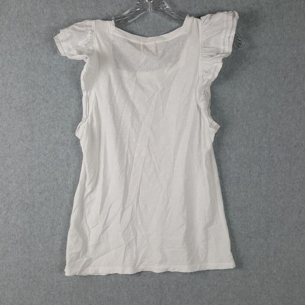 Nation LTD Women's White Square Neck Short Sleeve Cotton Top Size S - Picture 4 of 4